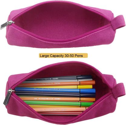 Heavy Canvas Stationery Portable Compact Simple Zipper Pencil Case and Durable Small Medicine Bag 1 Pack Khaki