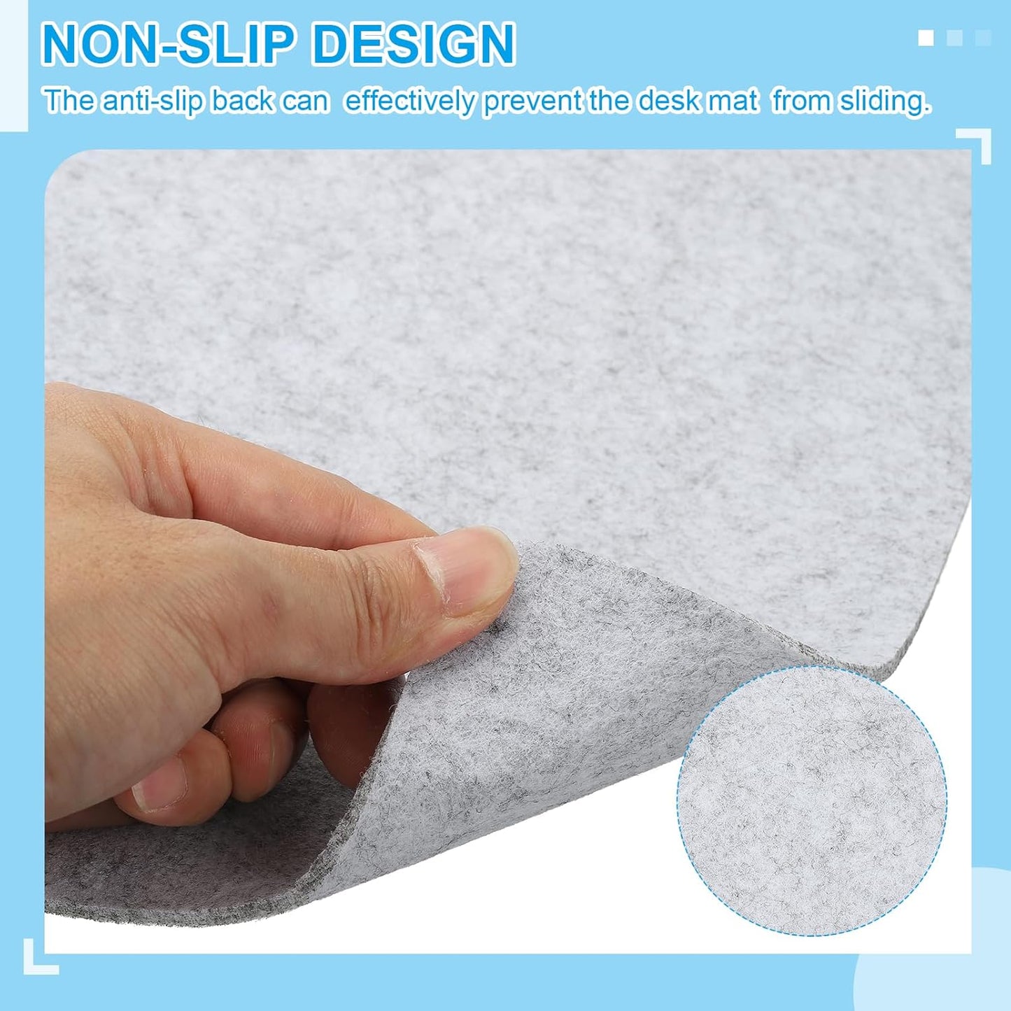 PATIKIL 47.2" x 23.6" Large Felt Desk Pad Protector, Non-Slip Desk Mat Full Table Mouse Pad Keyboard Mats for Laptop Computer Writing Desk Table Gaming Home, Dark Gray