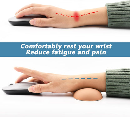 Ergonomic Mouse Wrist Rest Pad, Small Gel Mouse Keyboard Support Cushion Non-Slip Base, for Easy Typing and Wrist Pain Relief Office Computer, Laptop, PC Gaming (Blue)
