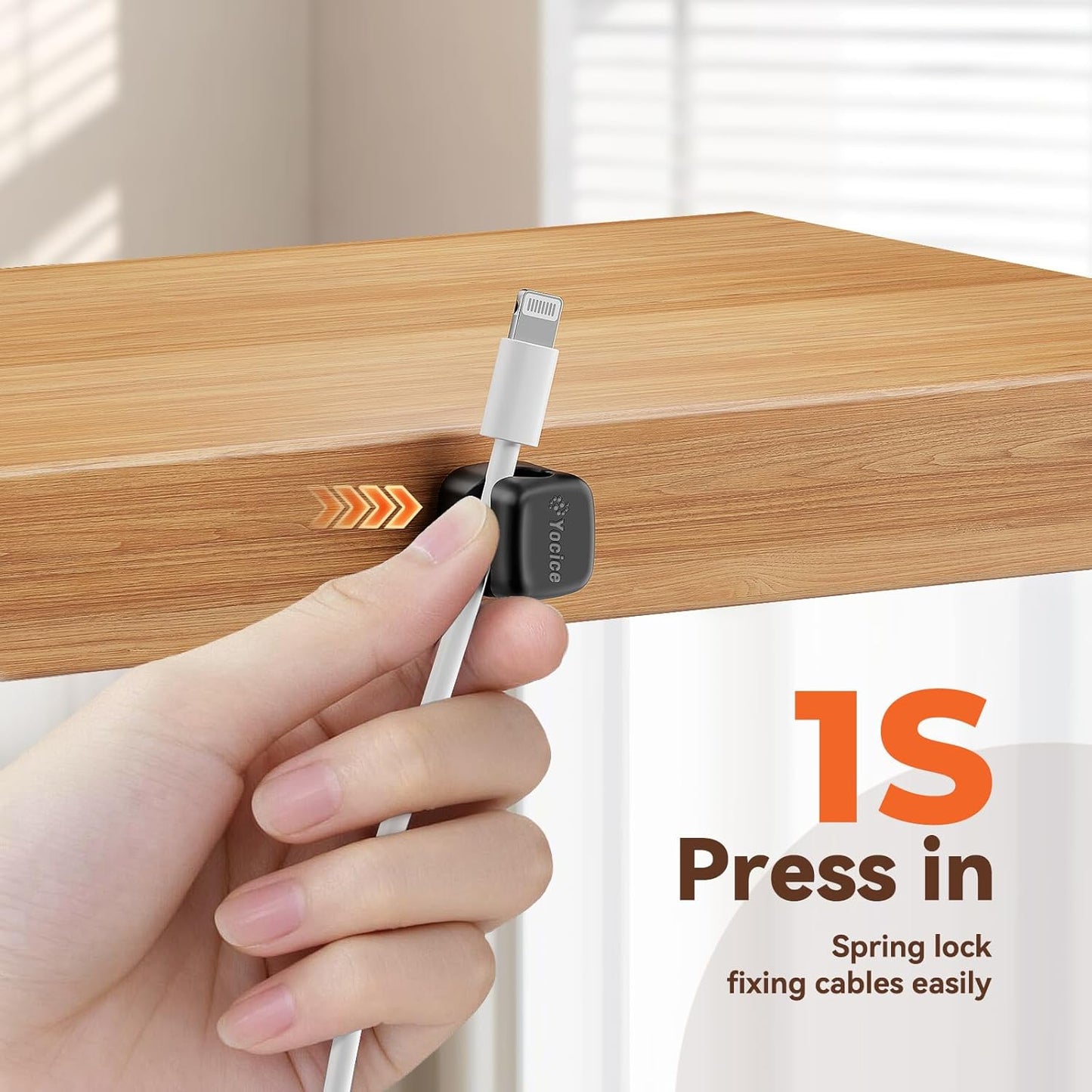 12Pack Rotatable Cord Organizer,Spring Cable Clips Desk Cable Management Cord Holder Adhesive Phone Charger Cord Clips for Home Office Car Wall Nightstand Accessories, Clear