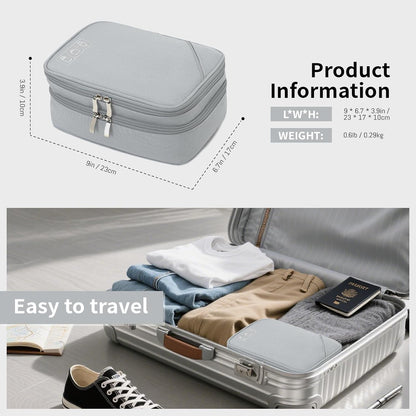 Lanola Travel Cable Organizer Bag, Electronic Accessories Case Portable Double Layer Cable Storage Bag for Cord,phone,Charger, Flash Drive, Phone, SD Card,Personal Items - (Purple)