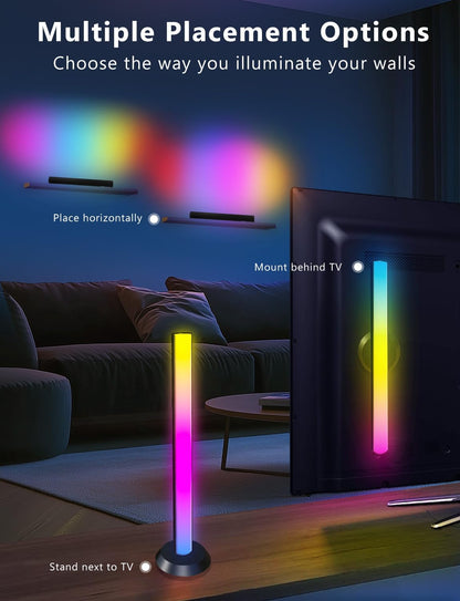 DAYBETTER Smart LED Light Bars, RGB Light Bar, 14 Inches TV Backlights with Scene and Music Modes, Smart Light Bars with Multiple Placement Options, Mood Lighting, PC Gaming Light Bar for Room Decor