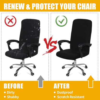 Smiry Stretch Printed Office Chair Armrest Covers, 2 Pcs Soft Fit Removable Washable Computer Desk Chair Arm Covers Protector, Black