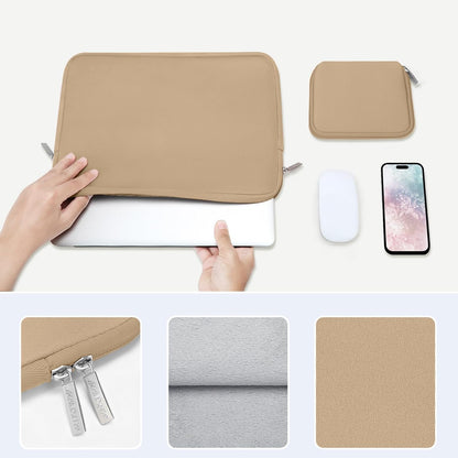 MOSISO Laptop Case 13.3 inch, 13-13.3 inch Laptop Sleeve Bag Compatible with MacBook Air/Pro 13/Pro 14 M5 M4 M3 M2 M1, HP Dell ASUS Lenovo, Neoprene Computer Sleeve Bag with Small Case, Baby Pink - Colors B