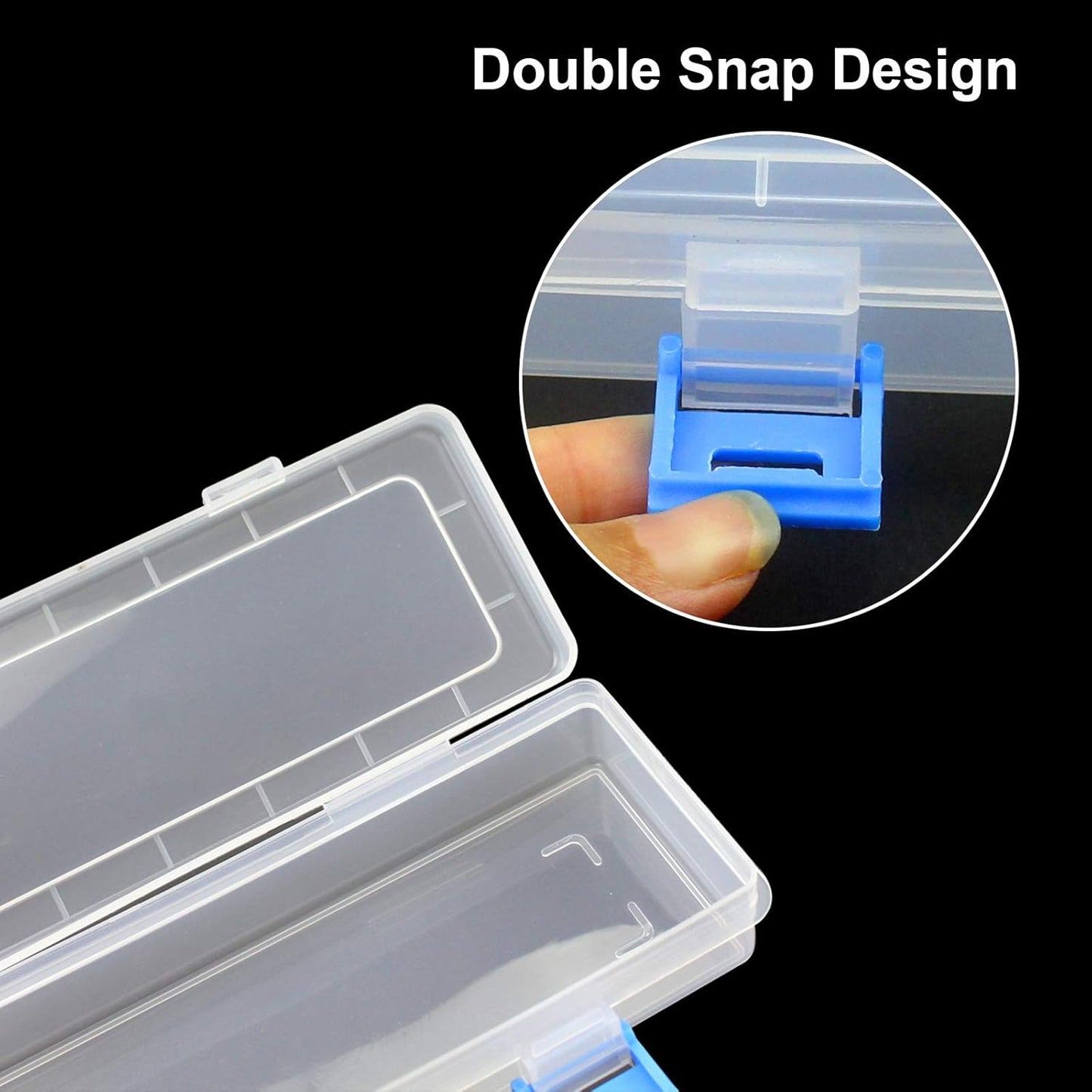 4 Pack Paint Brush Storage Box Clear Paint Brush Holder Long Brush Storage Case Watercolor Pen Container with Buckle