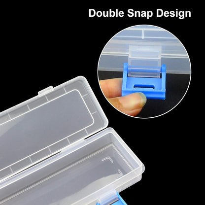 4 Pack Paint Brush Storage Box Clear Paint Brush Holder Long Brush Storage Case Watercolor Pen Container with Buckle