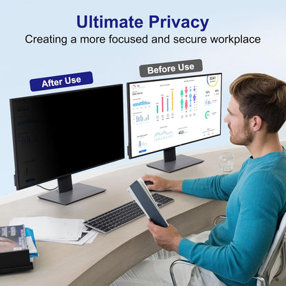 Laptop Privacy Screen 14 Inch 16:9 Aspect Ratio, Laptop Screen Privacy Shield Compatible With Lenovo Hp Dell Acer Asus Thinkpad Envy Xps, Removable Anti Glare Blue Light Computer Filter Protector
