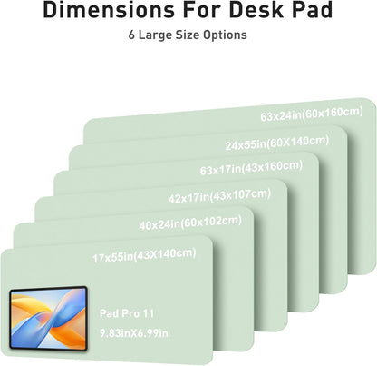 Aothia Non-Slip PU Leather Waterproof Laptop Desk Pad Protector, Blotter Mat, Writing and Mouse Pad for Office & Home, Beige, 23.6" x 13.7" - Colors A