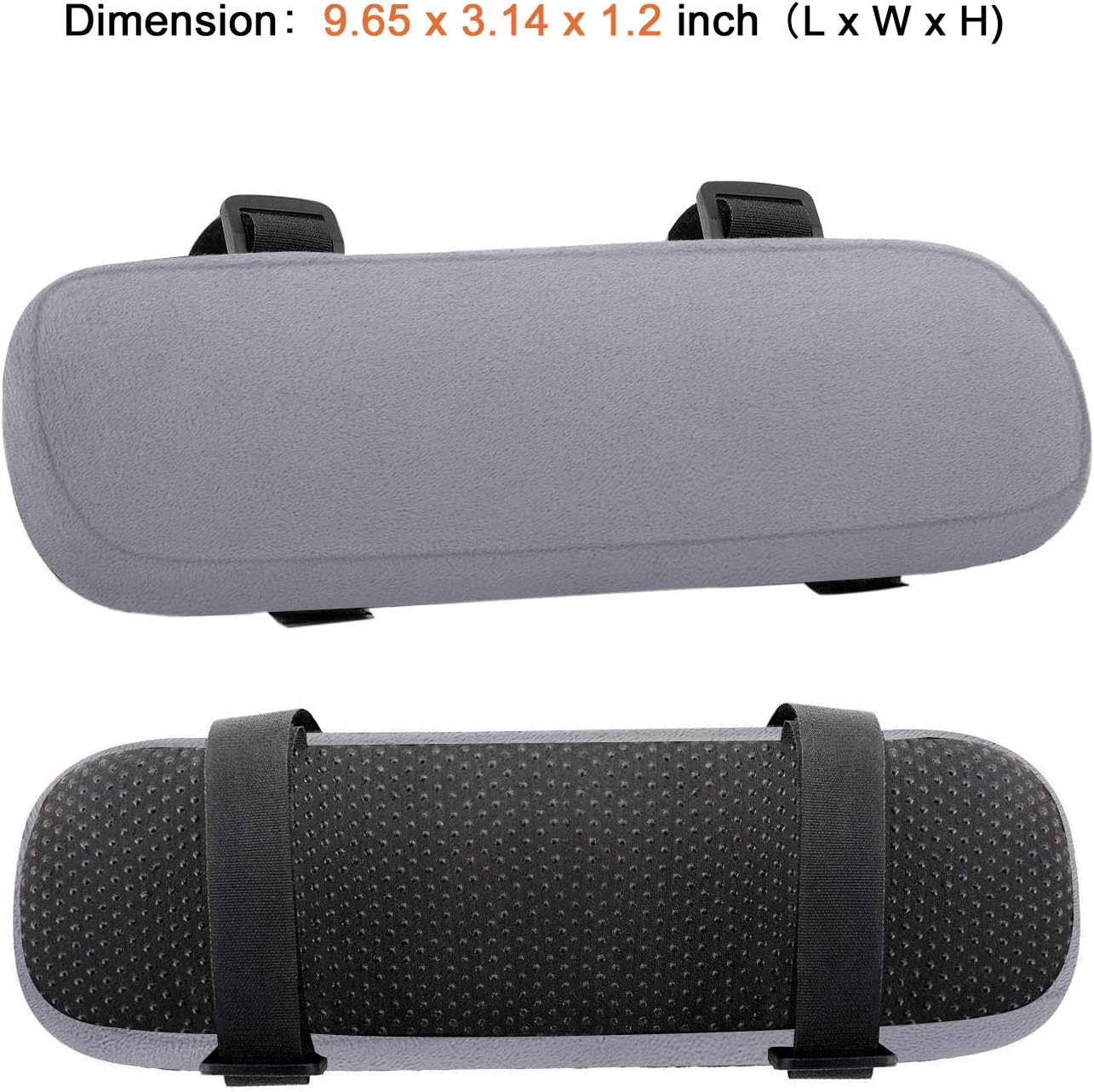 MOSISO Chair Armrest Pads (2 Pack), Memory Foam Home/Office Chair Arm Rest Covers Comfy Computer Gaming Elbow Cushion Removable Washable Elbow Support Forearm Pressure Relief, Black