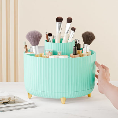 fanado 360° Rotate Makeup Brush Holder Organizer, Makeup Organizers Countertop, Makeup organization and Skincare Storage for Vanity, Desktop, Bathroom (White)