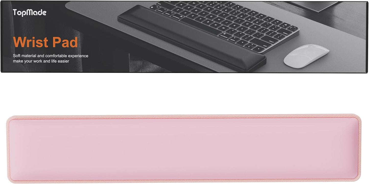 TopMade Keyboard Wrist Rest, Cooling Gel & Upgrade Soft Memory Foam Design Wrist Support for Keyboard, Full-Size Keyboard Hand Rest Pad, Ergonomic Palm Rest for for Long Hours of Work, Gaming, Black