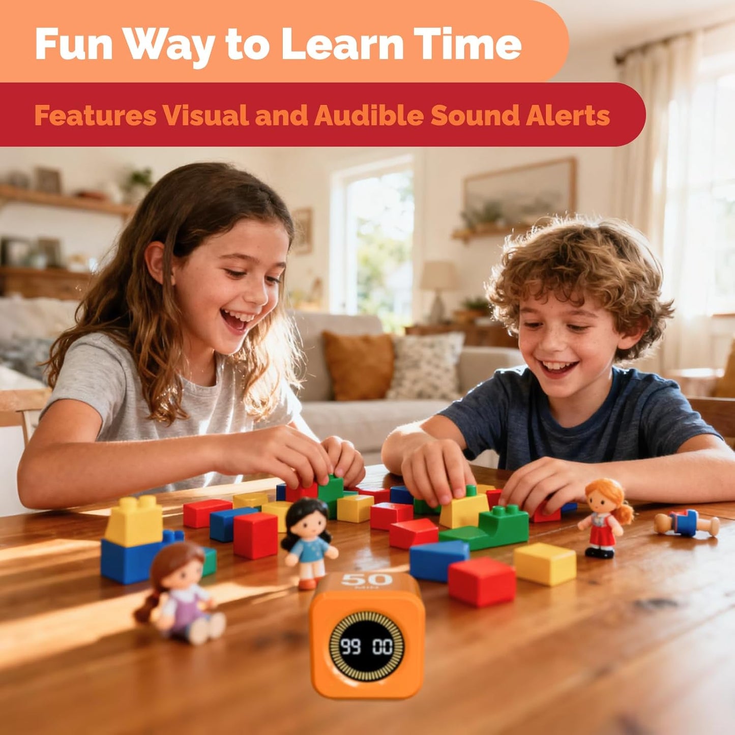 KADAMS Pomodoro Timer Visual - Productivity Pomodoro Cube, 5/10/25/50 Min Countdown & Countup, Silent – Ideal for Work Study Cook Workout Kitchen School Classroom Office ADHD Gift Kids (1, Black)