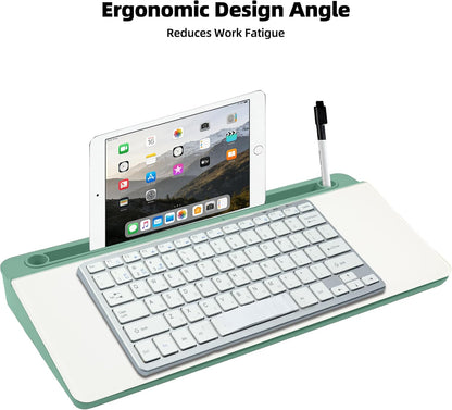 Desktop Whiteboard, Glass Dry Erase Board, Desk Board Buddy,Computer Keyboard Stand,Desk Whiteboard Organizer for Home,Office,School Supplies(White)