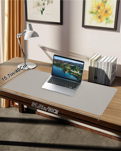Leather Desk Pad Protector, Office Desk Mat, Large Mouse Pad, Non-Slip PU Leather Desk Blotter, Laptop Desk Pad Desk Accessories for Office and Home (Black, 40" x 17")
