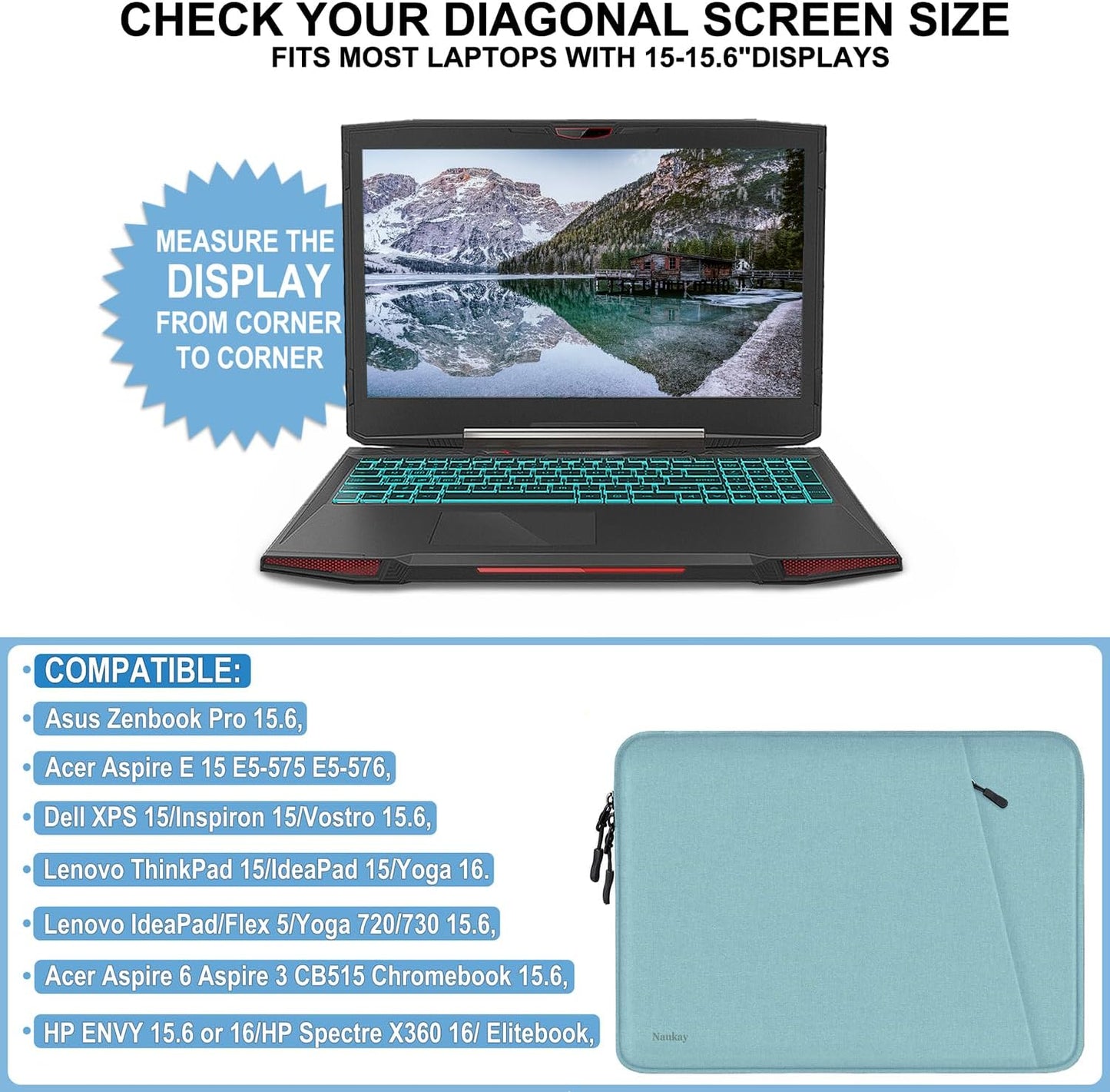 Laptop Sleeve Case 13.3 inch, Shockproof Protective Computer Cover with Accessories Pocket, Portable Laptop Bag Compatible with MacBook Air/Pro 13-13.3 inch, Compatible for MacBook Pro 14 inch, Black | Shockproof