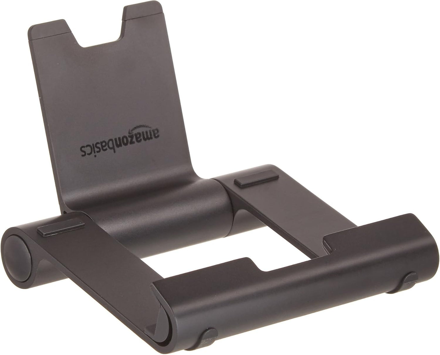Amazon Basics Multi-Angle Portable Foldable Stand for Tablets, E-Readers and Phones, Non-Slip Desktop Holder for iPads, iPhones, Kindles, Hands-Free Viewing - Silver
