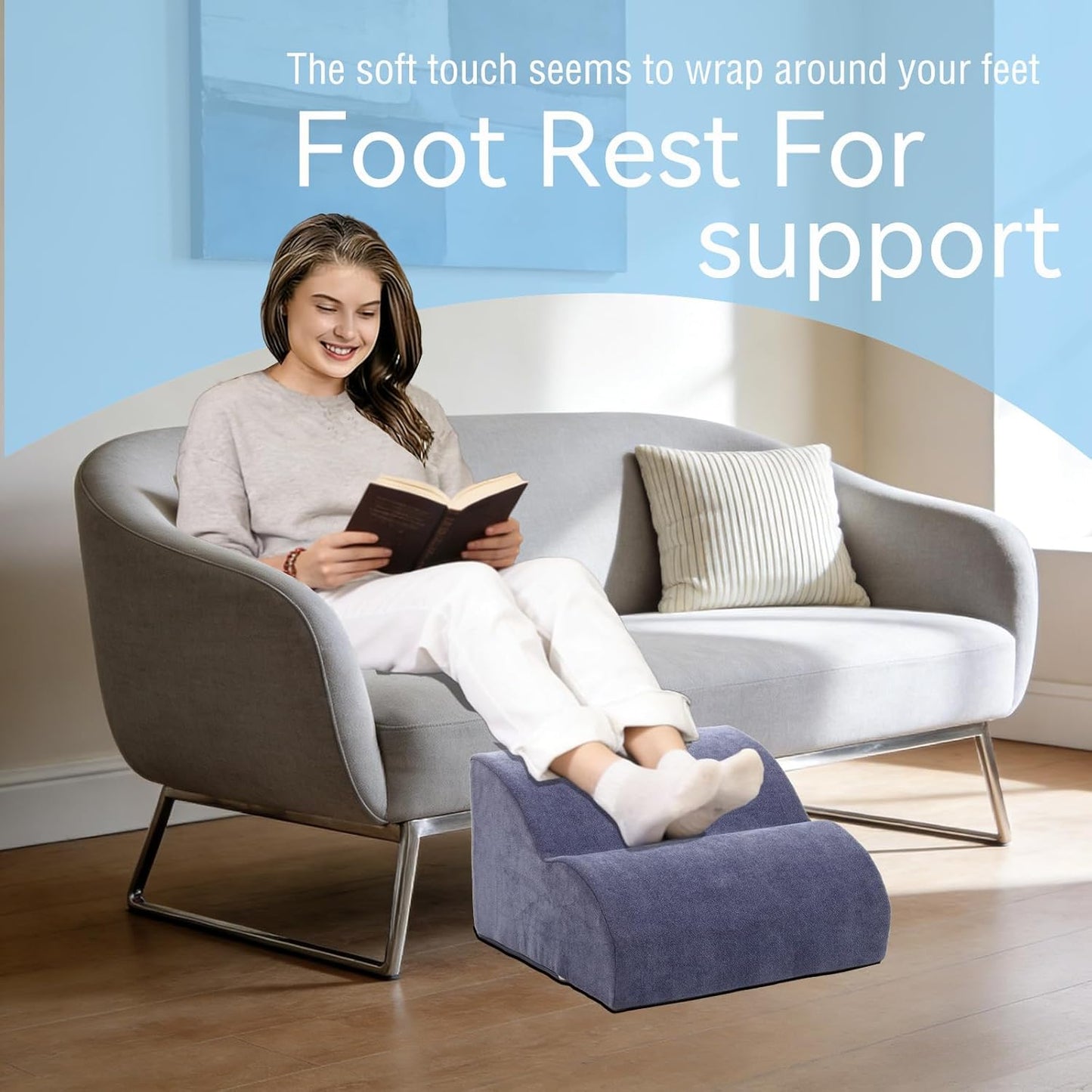 Foot Rest for Under Desk at Work.Multifunctional 3-Tier Foot Stool,with Washable Footrest.for Under Desk,Office Chair Gaming Chair & Sofa,Leg Elevation Pillow,Supports Posture-Brown