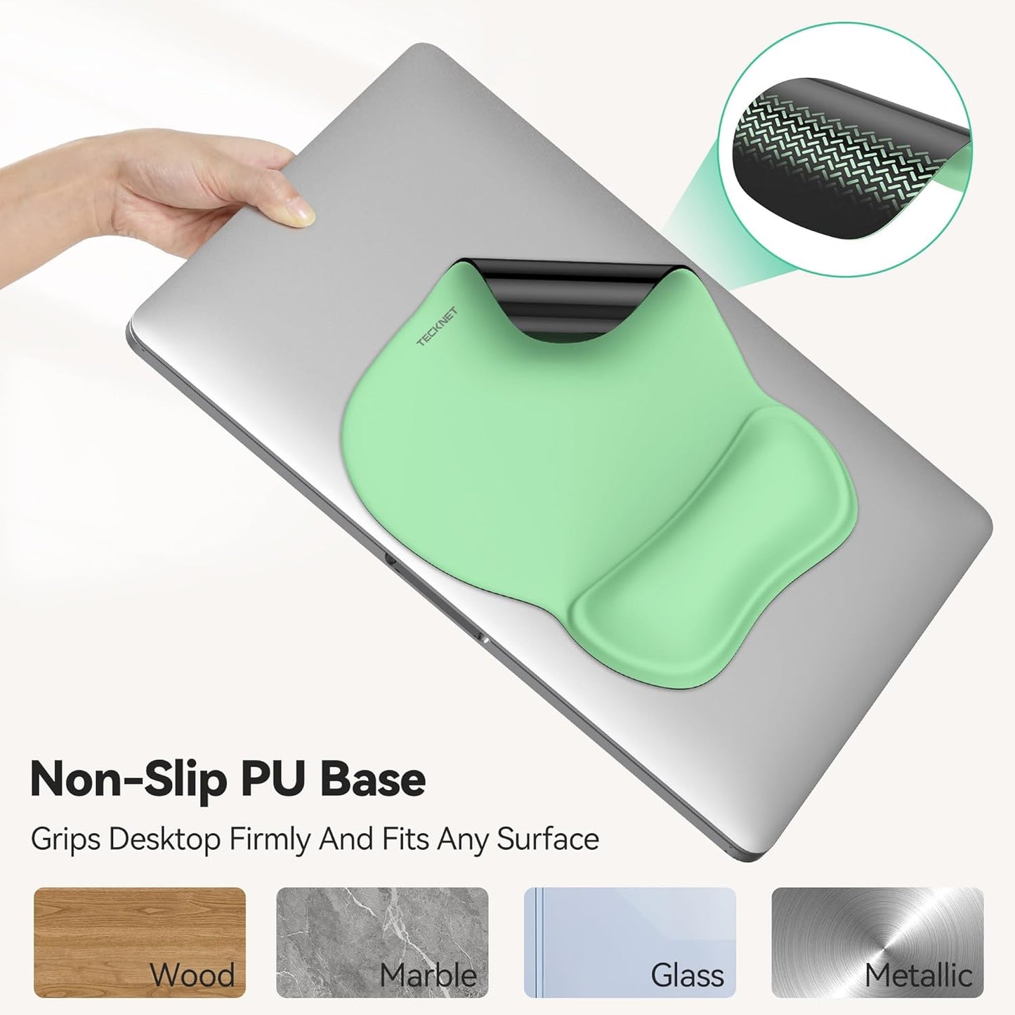 TECKNET Gel Mouse Pad with Wrist Rest, Ergonomic Office Mousepad with Wrist Support - Non-Slip & Smooth Surface Comfortable Desk Accessories Mat for Office, Gaming and Study - Gradient