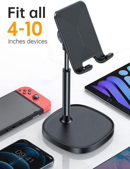 LISEN Cell Phone Stand Phone Holder for Desk Office Decor, Office Desk Accessories Women PC Gaming Essentials iPhone Stand Gadgets Men Gift for Father Fit OtterBox Case Switch iPad Air Tablet 4-10 in