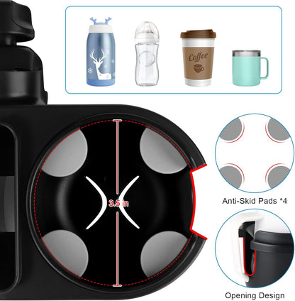 Accmor Stroller Cup Holder, Universal Cup Holder for Uppababy Nuna Doona Strollers, Bottle Drinks Holder for Wheelchair, Walker, Bike, Scooter