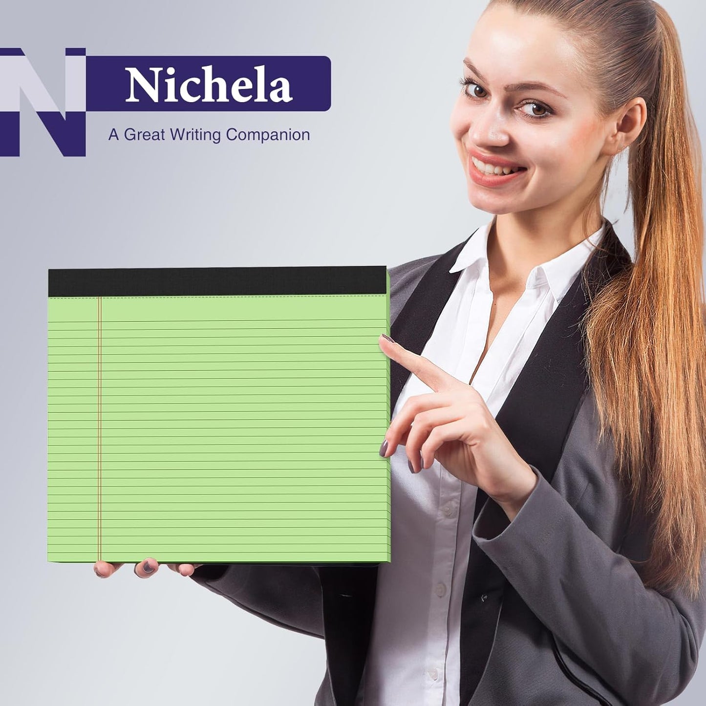 2 Pcs Note Pads 11" x 9.5" Legal Pads College Ruled Notepad Micro Perforated Writing Pads White Lined Paper 80GSM College Ruled Paper Pad of Paper 30 Sheets Notebook for School, To-Do Lists, Office