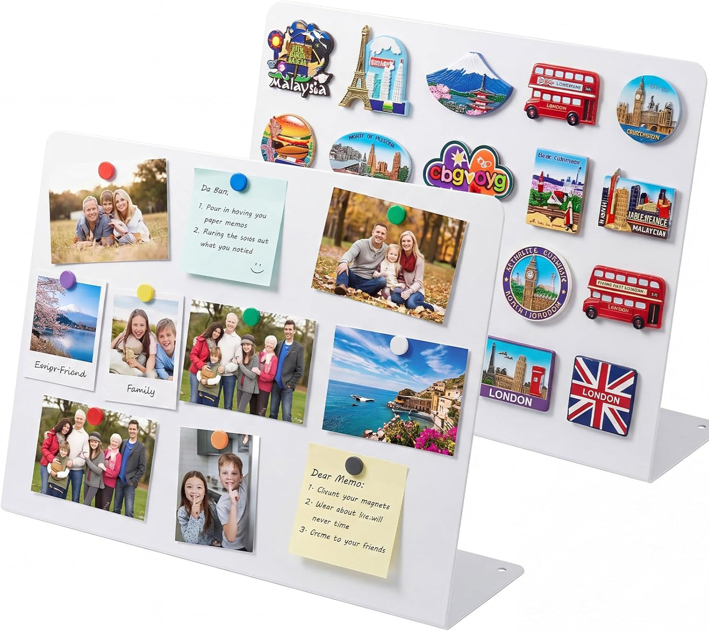 Geyoga 2 Pack Magnetic Bulletin Board with Stand, 16 x 12 Inch Black Magnet Display Board for Memo, Menu, Notes, Photos, for Kitchen Countertop, Office Desk, School