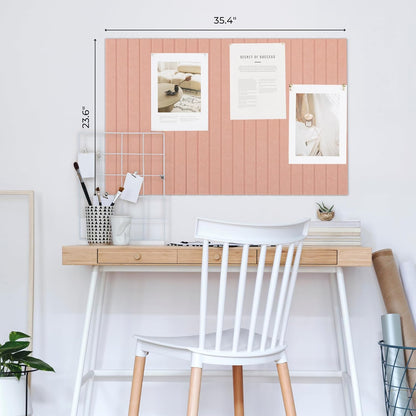 Large Felt Bulletin Board - Stylish Perfectly Sized 35" x 47" Cork Board Alternative for Office & Wall Decor – 12 Customizable Adhesive Tiles w/Golden Pins are Perfect to Display Your Photos