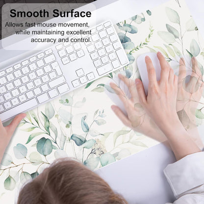QIYI Large Mouse Pad, Cute Pink Desk Mat for Desktop, Women Girls PU Leather Desk Pad Waterproof Gaming Mousepad, Rose Gold Marble Computer Protector Writing Pad for School Office Home 31.5" x 15.7"