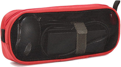 Universal Electronics Accessories Travel Organizer - Zipper Mesh Adapter Case for Laptop, Notebook, Tablet, Power, Mouse, Cord, USB Accessories - Red