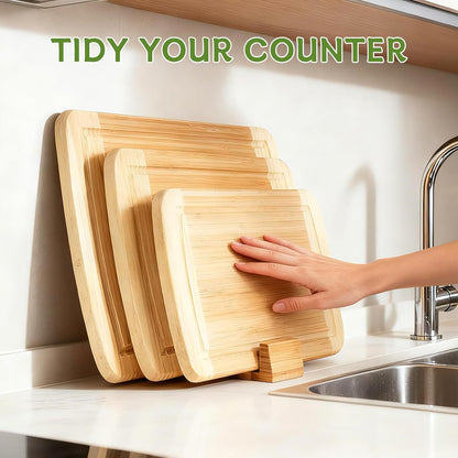 GuanQiao Cutting Board Holder Stand, Bamboo Storage Rack, Pot Lid Holder for Countertop Cabinet