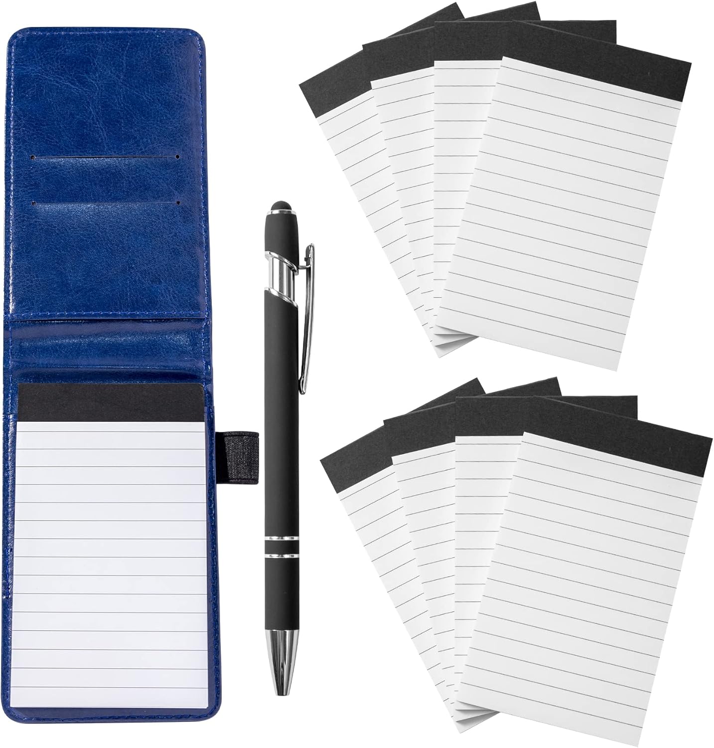 Camelmother 10 Pieces Small Notepad Holder Set Pocket Notebook 3 x 5 Inch with Pen