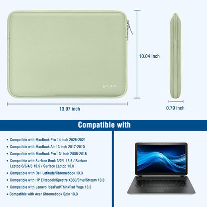 MOSISO Laptop Case 13.3 inch, 13-13.3 inch Laptop Sleeve Bag Compatible with MacBook Air/Pro 13/Pro 14 M5 M4 M3 M2 M1, HP Dell ASUS Lenovo, Neoprene Computer Sleeve Bag with Small Case, Baby Pink - Colors A
