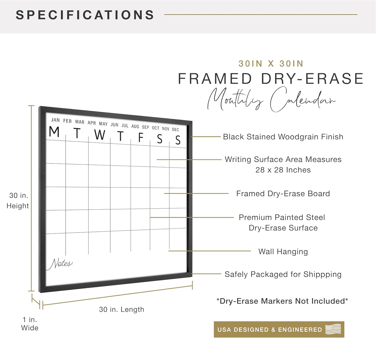 MCS Dry Erase Weekly Planner 11x24 Walnut Framed Calander Whiteboard for Wall, Plan Your Week with Family Weekly Planner for Dinners, Sports, Events & More