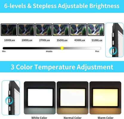 Phylosal Rechargeable A4 LED Light Pad with Built-in Stand, Magnetic Tracing Light Box for Drawing, Diamond Art Light Board with Side Button, Super Bright Light Table for Diamond Painting, Sketching