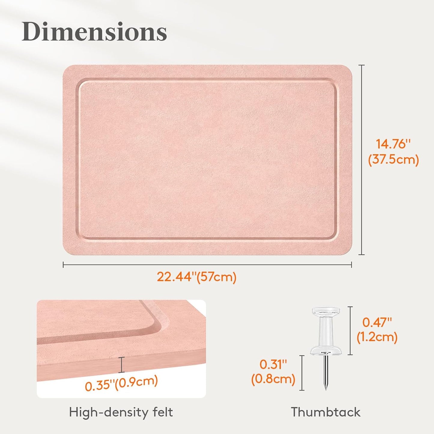 Lifewit Cork Board Alternative,22.4"x 14.8" Bulletin Board with Self-Adhesive,Foldable Decorative Felt Pin Board Vision Board Message Board with 20 Pushpins for Office Wall Decor, Room Decor, Oatmeal