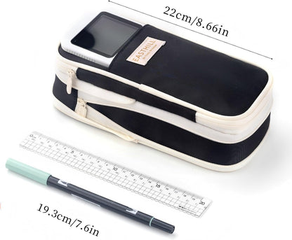 EASTHILL Big Capacity Pencil Case Large Pencil Pouch Stationery Pen Bag for Teen Girls-Green