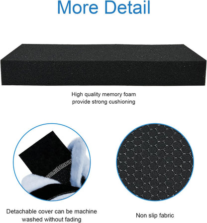 SPRING SEAON Wheelchair Armrest Covers 2 Pack Soft Memory Foam Wheelchair armrest Pads Wicking Washable for Office Transport Chair (Black)