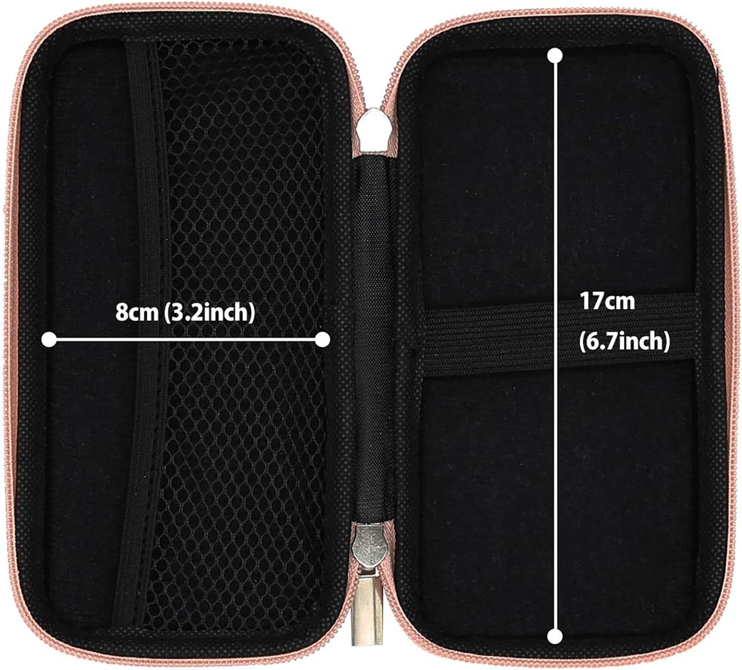 iMangoo Travel Essential Electronics Organizer Pouch Charger Case, Shockproof Dual Zipper Power Bank Cables Tech Accessories Purse, Men & Women Travel Must Have Storage Bag, 6.5x3.2x1 inch Rose Gold