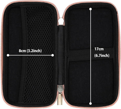 iMangoo Travel Essential Electronics Organizer Pouch Charger Case, Shockproof Dual Zipper Power Bank Cables Tech Accessories Purse, Men & Women Travel Must Have Storage Bag, 6.5x3.2x1 inch Rose Gold