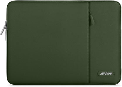 MOSISO Laptop Case 13.3 inch, 13-13.3 inch Laptop Sleeve Compatible with MacBook Air/Pro 13/Pro 14 M5 M4 M3 M2 M1, HP Dell ASUS Lenovo,Polyester Vertical Computer Sleeve Bag with Pocket, Antique Green - Colors A