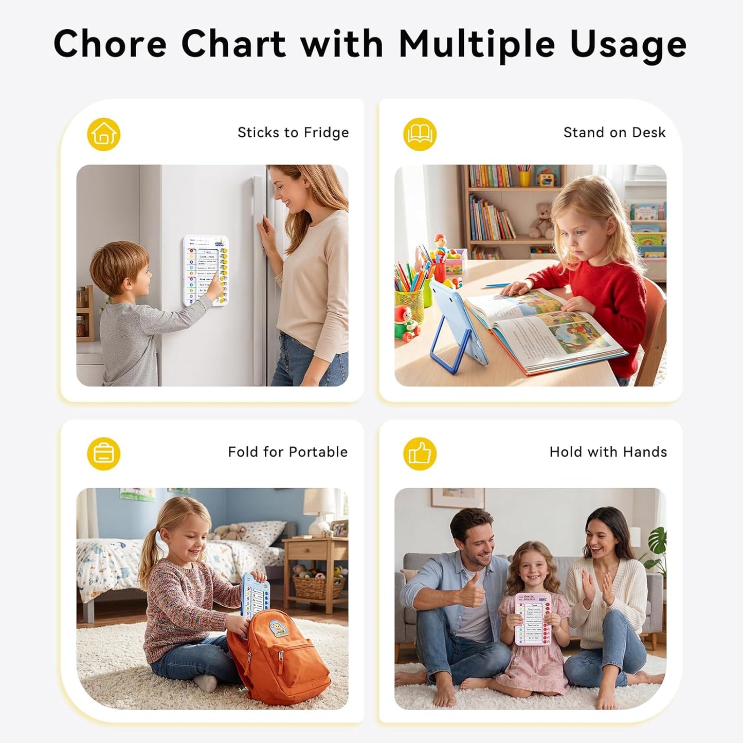 Chore Chart for Kids ADHD Tools to Do List Checklist Magnetic Planning Board with Sliders, Visual Schedule Board with Dry Erase Sheets, Sticker, Marker, Routine Chart for Kids - Pink