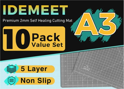 Premium Self Healing Cutting Mat 18'' x 12'', A3 Non-slip Sewing Mat for Quilting, 5-Ply Rotary Cutting Board Double-Sided for Crafts Cutting Fabric Scrapbooking Modeling Projects, Anthracite Gray