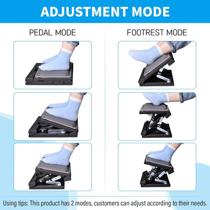 Scalebeard Foot Rest for Under Desk at Work,Height Adjustable Infinite Angle Ergonomic Foldable Footrest for Office, Gaming,Computer, Removable Pad Desk Foot Stool with Massage Beads,for All Seasons