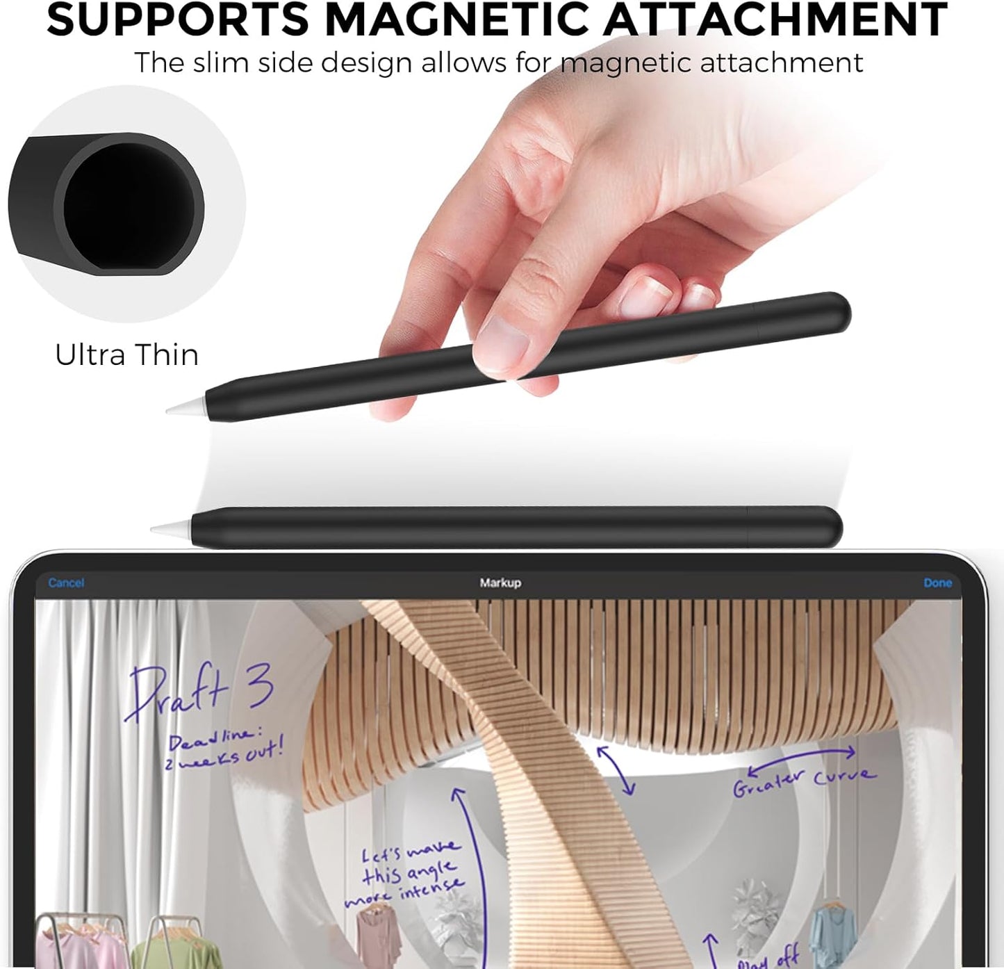 AhaStyle Silicone Case for Apple Pencil (USB-C) 2023 Ultra Thin Proteative Cover Skin Apple Pencil Sleeve Anti-Slip Grip Compatible with Apple Pencil USB C (Lavender)