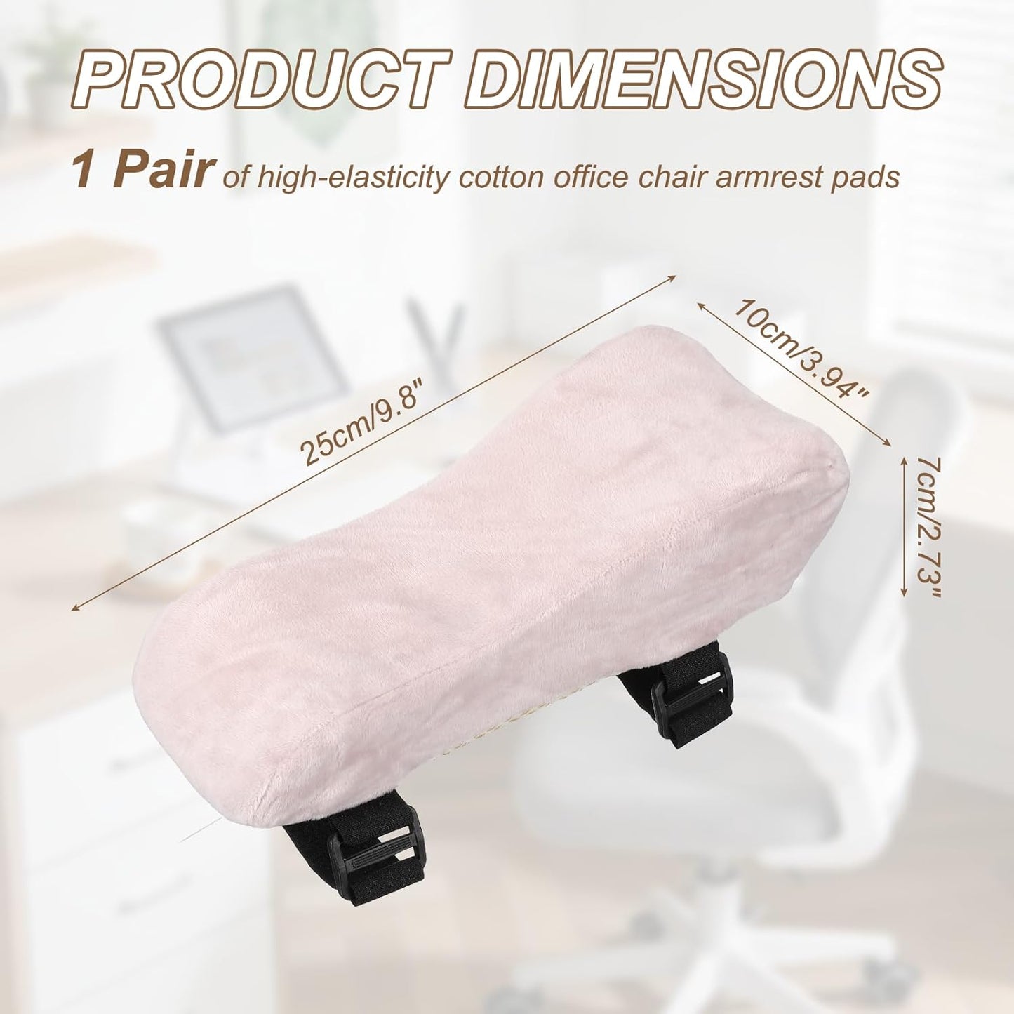 PATIKIL Office Chair Arm Pads, 1 Pair Office Chair Arm Cover Soft Office Chair Armrest Pads Elastic Memory Foam Cotton Removable Washable for Desk Computer Gaming, 25x10x7cm, Brown