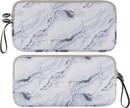 Neoprene Carrying Keyboard Sleeve Case Bag Protection Pouch Compatible with Magic Keyboard 1 & 2, Wireless Keyboard, Magic Mouse, Magic Trackpad and Wireless Trackpad (White Marble Pattern) …