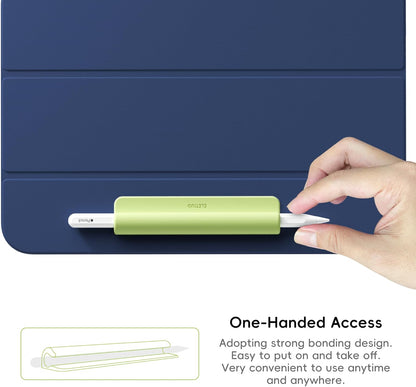 ELETIUO Silicone Pencil Holder Sleeve,Compatible with Apple Pencil (USB-C),Apple Pencil 1st/ 2nd Generation,Strong Adhesive Sticky Attached to iPad Case for Stylus Pens,Black