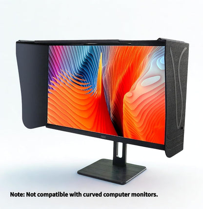 17–27 Inch Foldable Adjustable Monitor Hood | Privacy Sunshade (Fits 16.15–27.95in W/41–71cm, ≤14.17in H/≤36cm) | Not for Curved Monitors