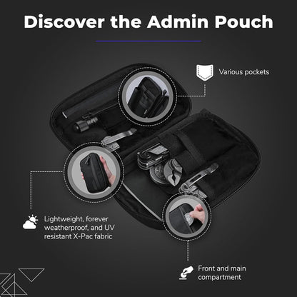 ALPAKA Admin Pouch Pro EDC Organizer - Small Tool Pouch with Smooth Zipper, Weatherproof Storage for Electronics, Cables, Travel Accessories - Black Axogrid 300D Fabric