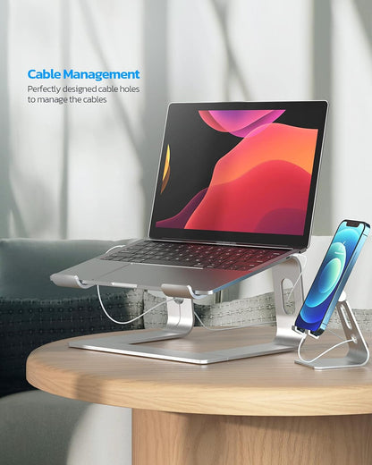 Nulaxy All-Aluminum Laptop Stand for Desk, Ergonomic Detachable Ventilated Cooling Computer Riser, Anti-Slip Design Notebook Holder Compatible with All 10-16" Laptops (MacBook, Dell XPS, HP, Lenovo)